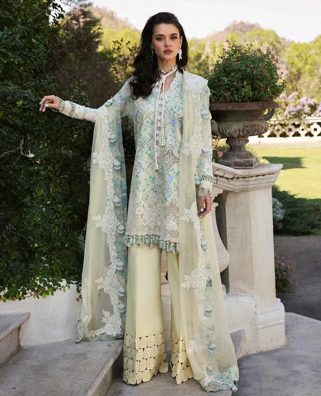 Republic Womenswear Kalani Eid Luxury Lawn 25 Ivory Organza – view 1 – Poshaq