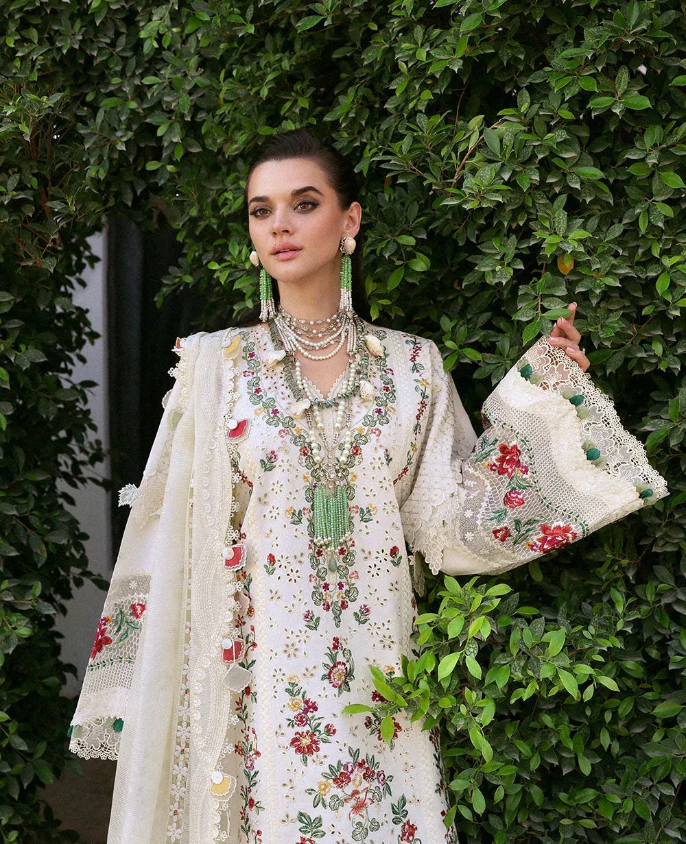 Republic Womenswear Kalani Eid Luxury Lawn 25 Off White Organza – view 3 – Poshaq