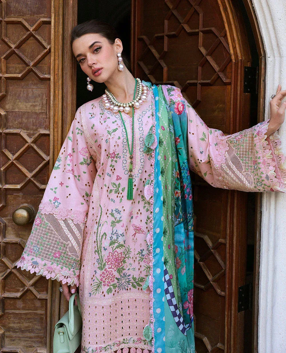 Republic Womenswear Kalani Eid Luxury Lawn 25 Powder Pink Organza – view 2 – Poshaq
