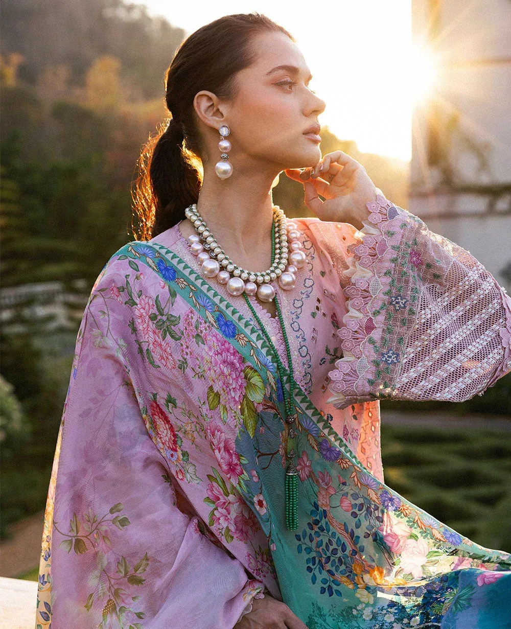 Republic Womenswear Kalani Eid Luxury Lawn 25 Powder Pink Organza – view 4 – Poshaq