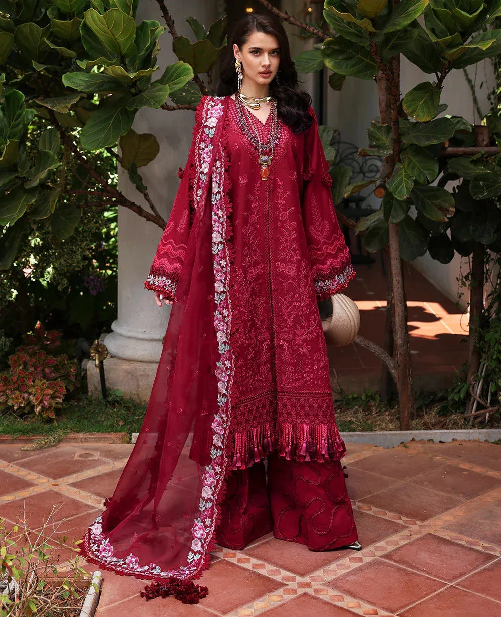 Republic Womenswear Kalani Eid Luxury Lawn 25 Red Organza – view 1 – Poshaq