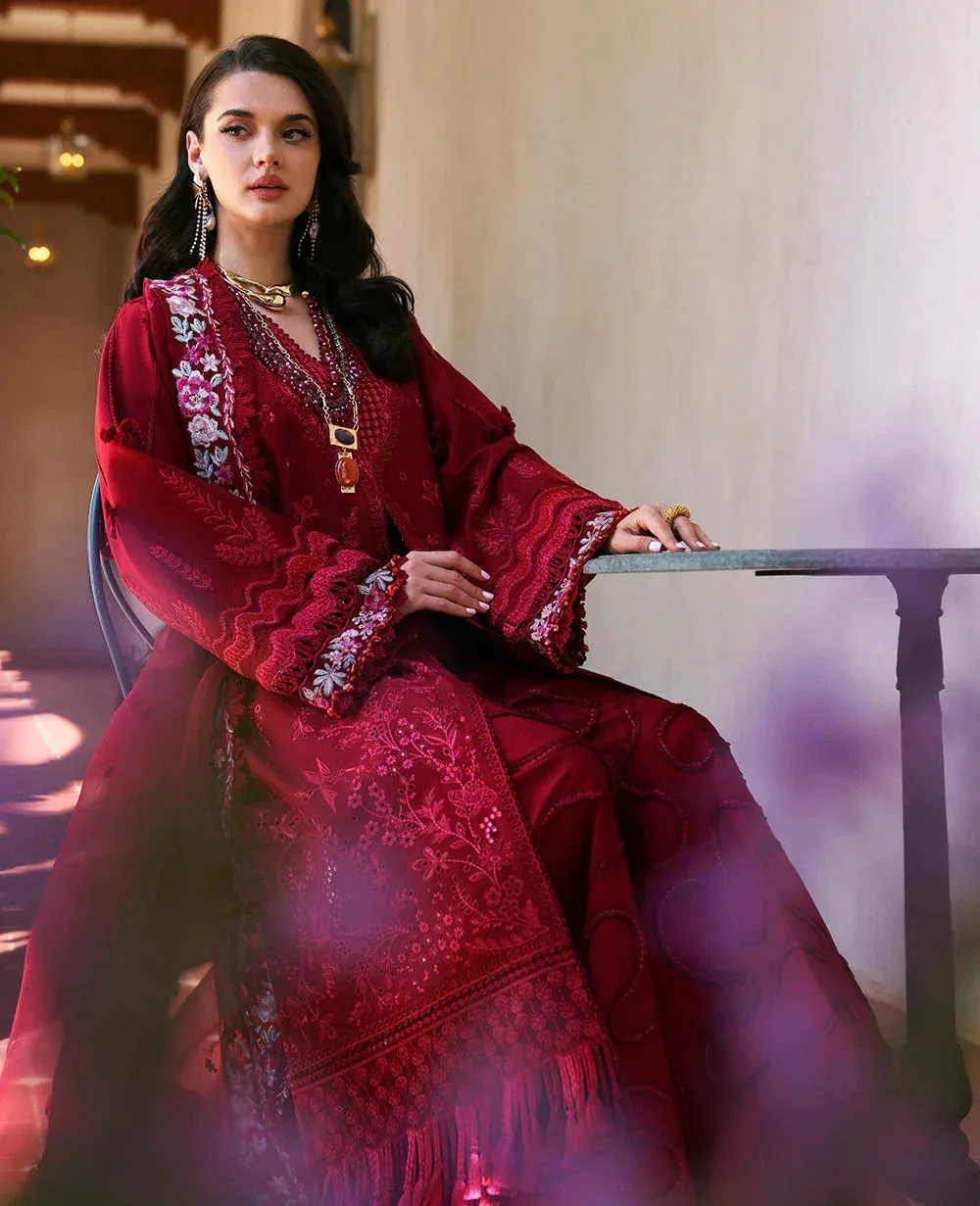 Republic Womenswear Kalani Eid Luxury Lawn 25 Red Organza – view 2 – Poshaq