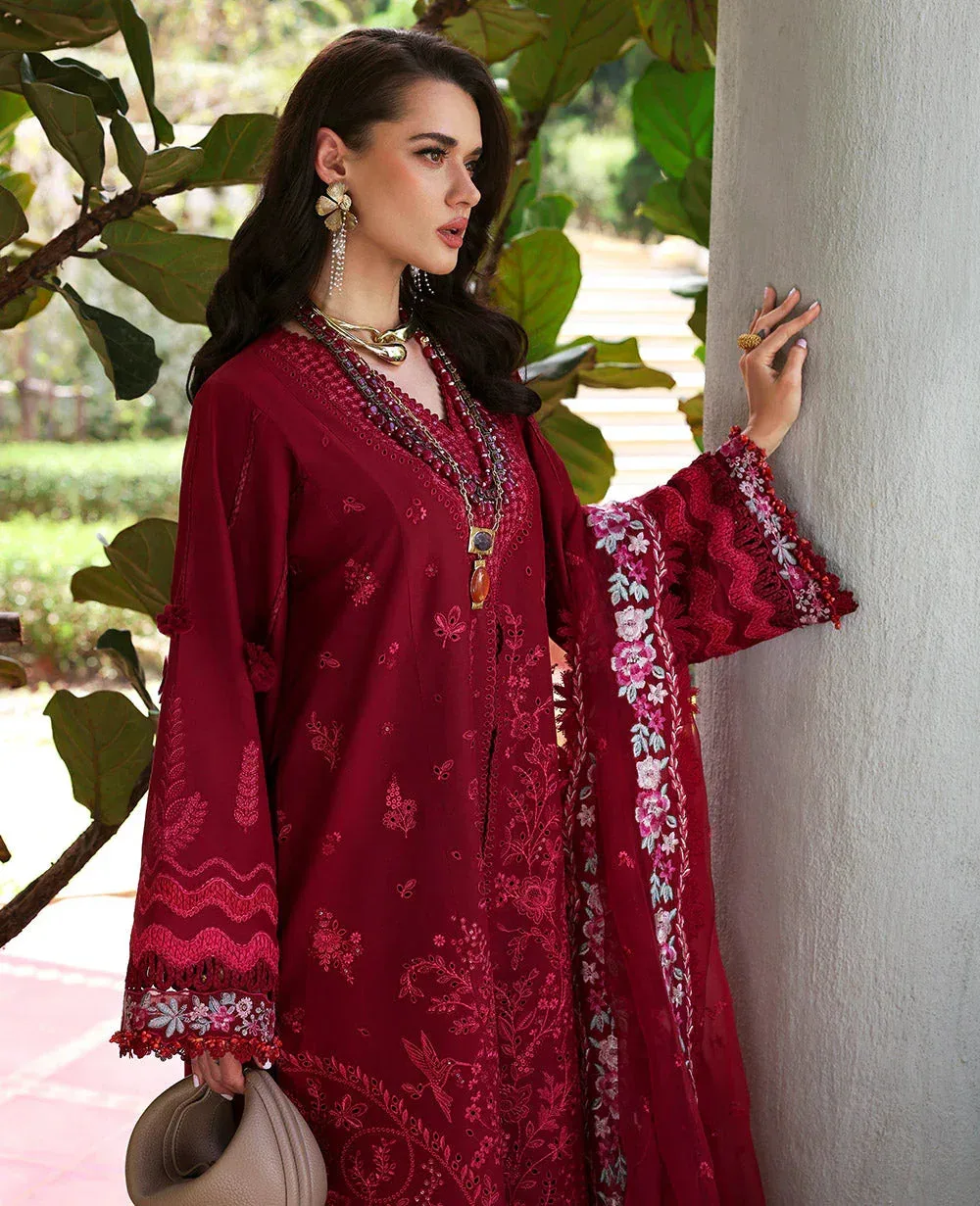Republic Womenswear Kalani Eid Luxury Lawn 25 Red Organza – view 3 – Poshaq