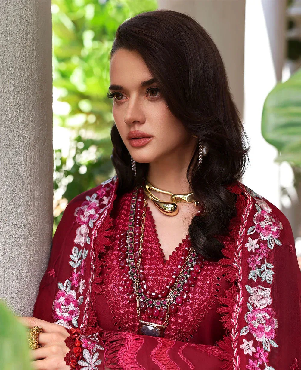 Republic Womenswear Kalani Eid Luxury Lawn 25 Red Organza – view 4 – Poshaq