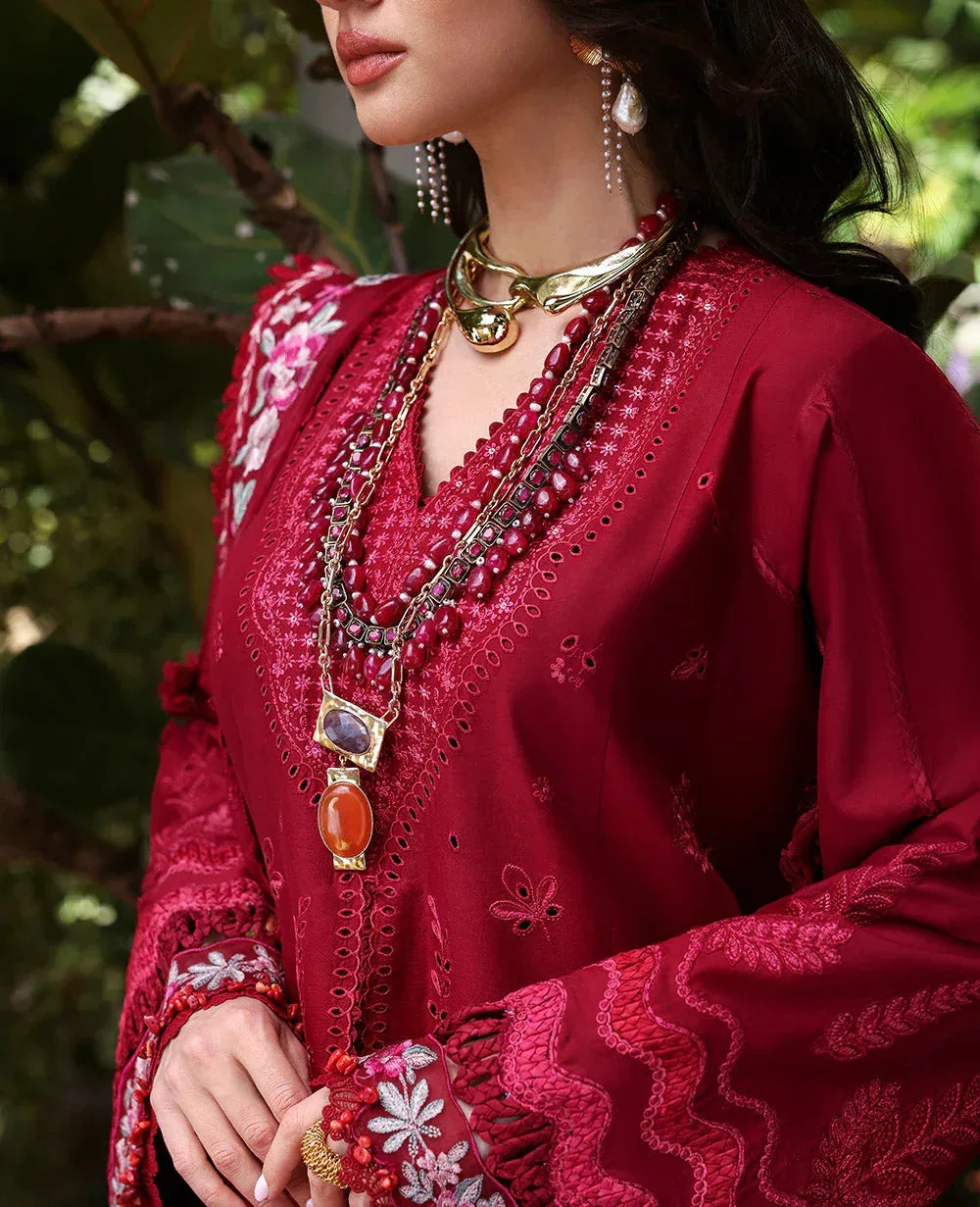 Republic Womenswear Kalani Eid Luxury Lawn 25 Red Organza – view 5 – Poshaq