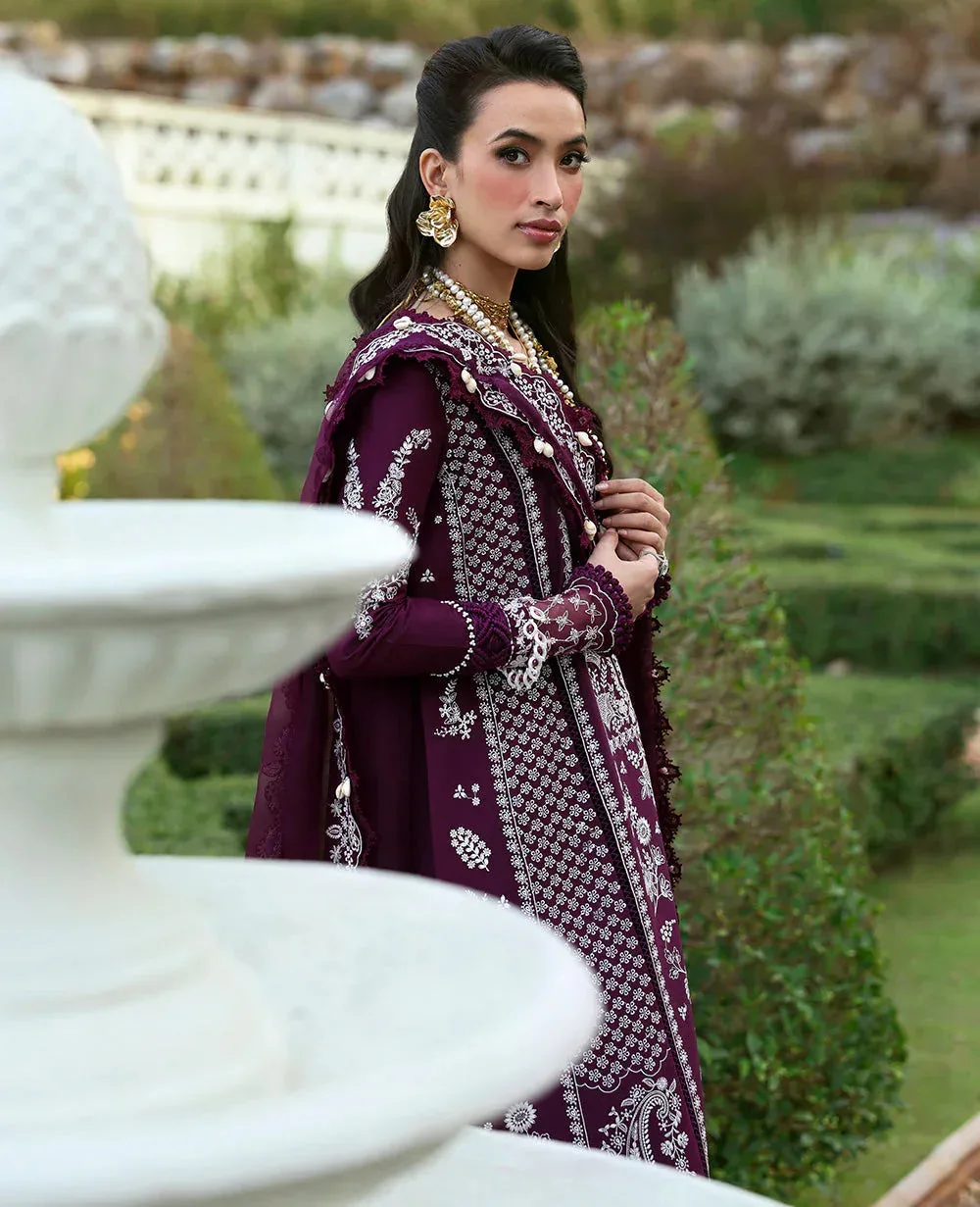 Republic Womenswear Kalani Eid Luxury Lawn 25 Deep Purple Organza – view 3 – Poshaq