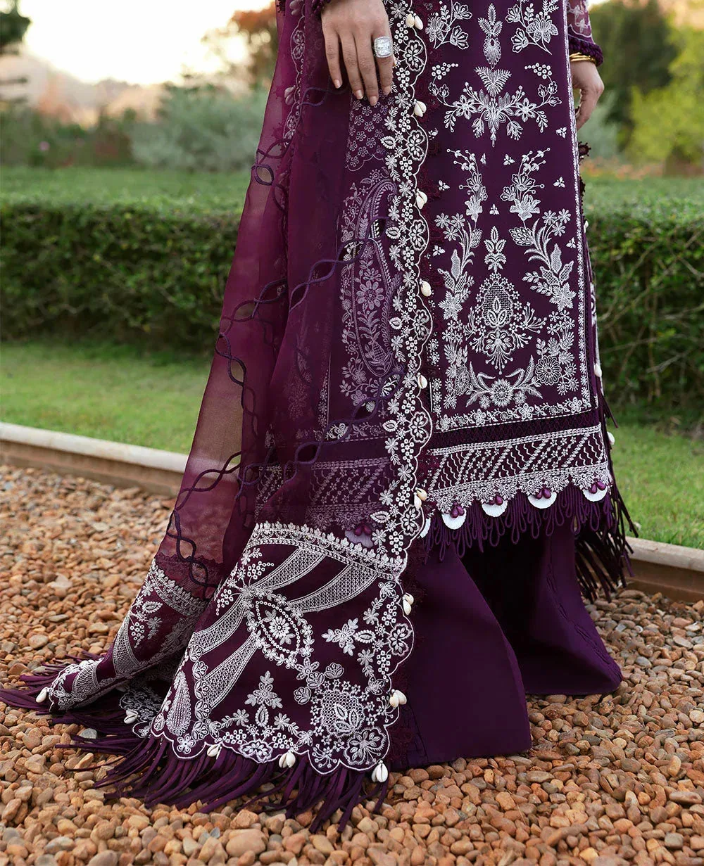 Republic Womenswear Kalani Eid Luxury Lawn 25 Deep Purple Organza – view 4 – Poshaq