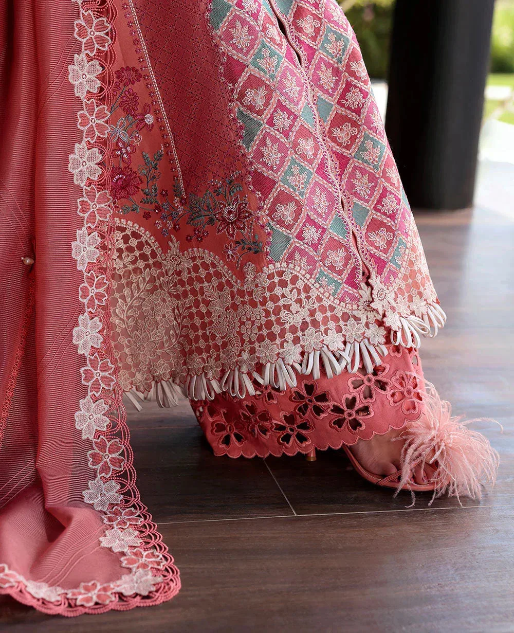 Republic Womenswear Kalani Eid Luxury Lawn 25 Coral Organza – view 4 – Poshaq