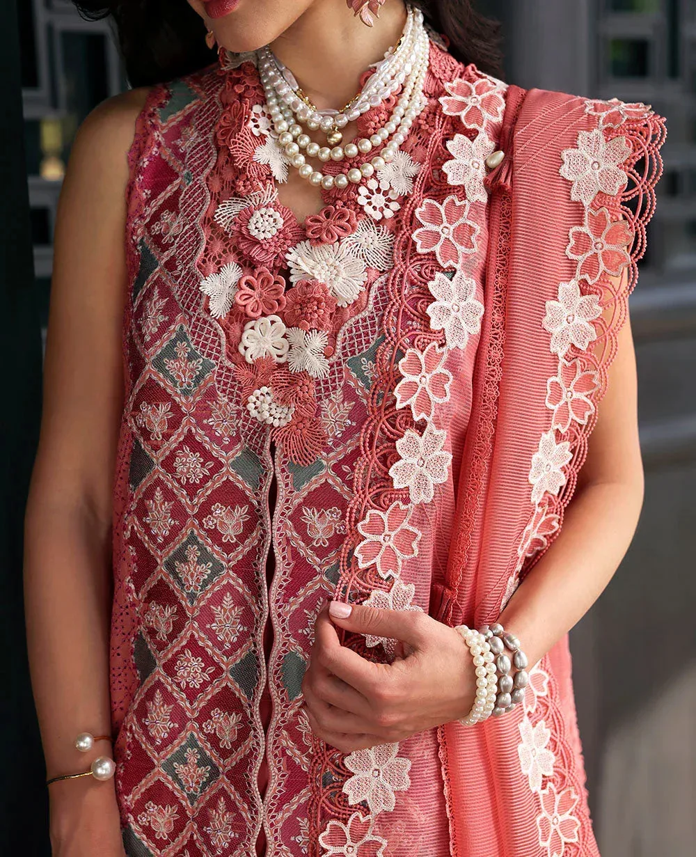 Republic Womenswear Kalani Eid Luxury Lawn 25 Coral Organza – view 5 – Poshaq