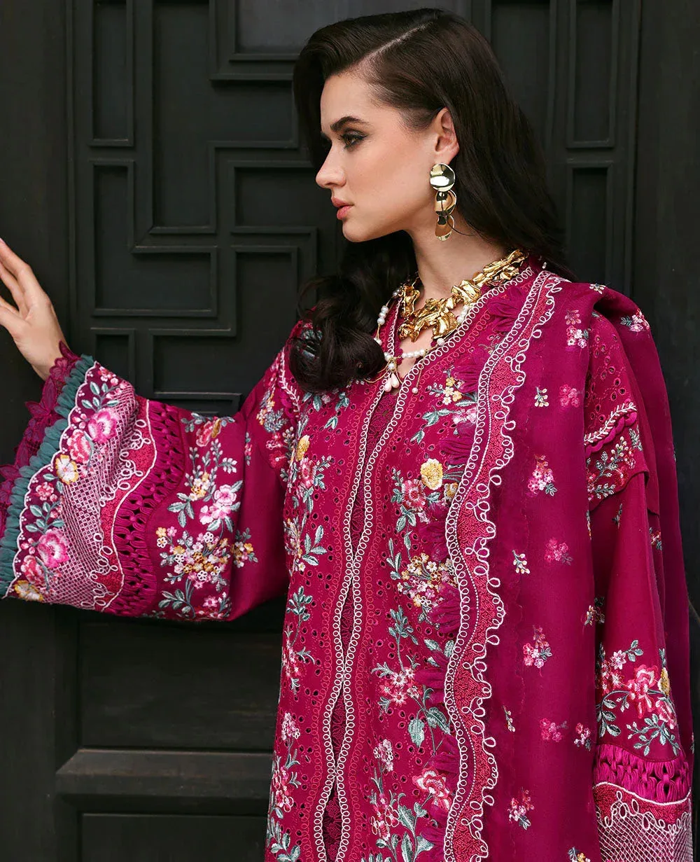 Republic Womenswear Kalani Eid Luxury Lawn 25 Red Organza – view 2 – Poshaq