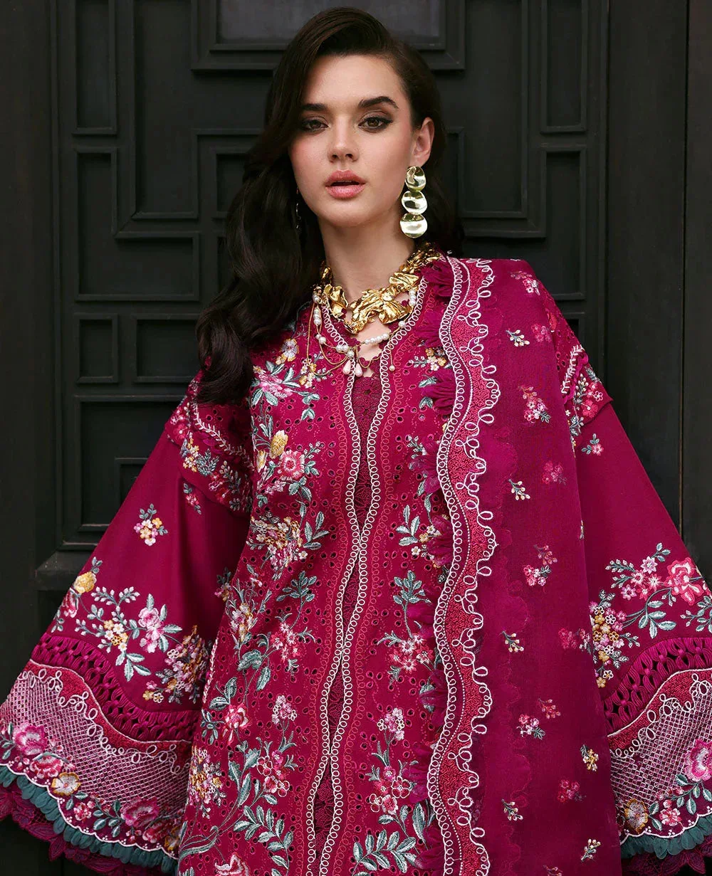 Republic Womenswear Kalani Eid Luxury Lawn 25 Red Organza – view 4 – Poshaq