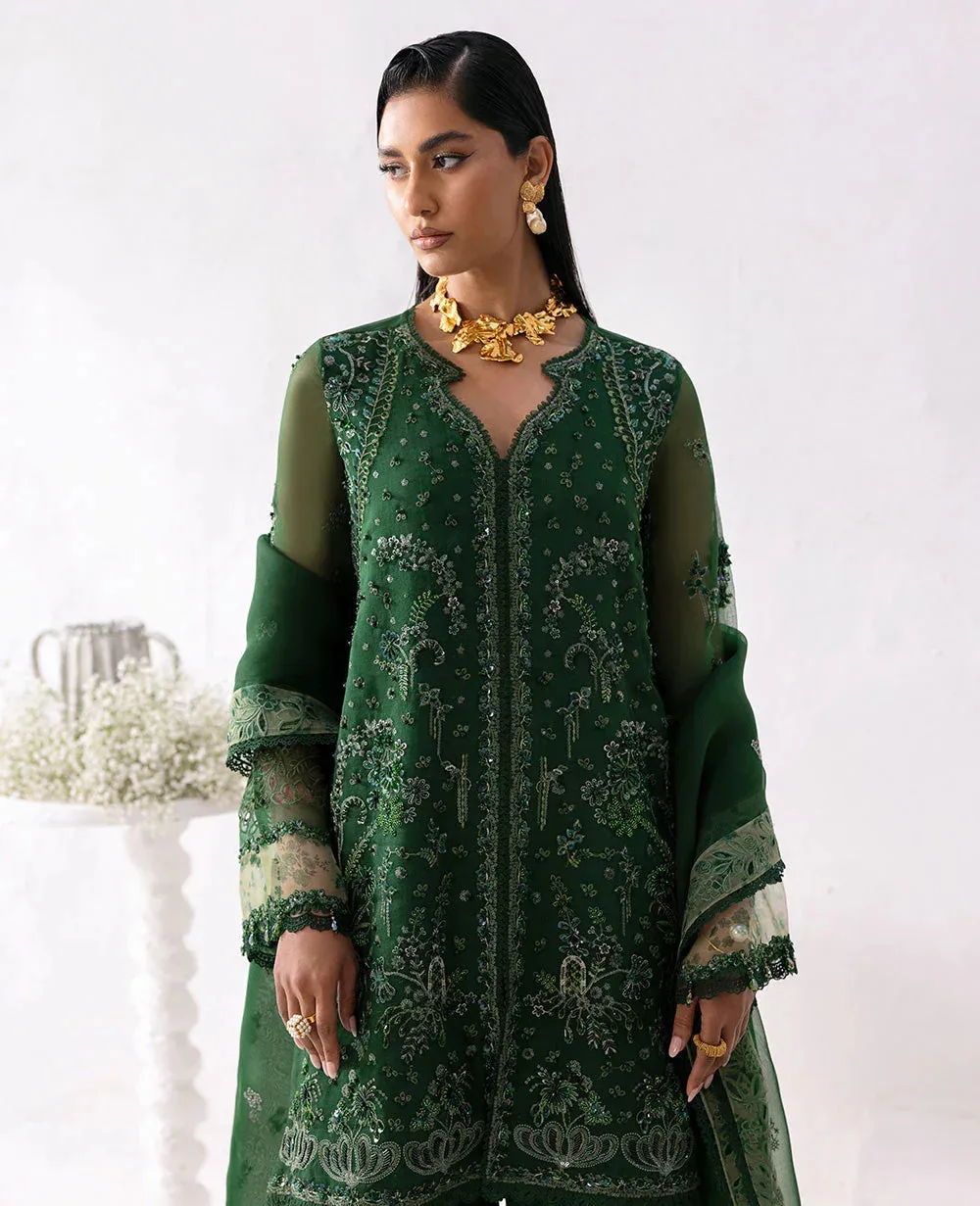 Republic Womenswear Reve De Luxe 25 Bottle Green Organza – view 3 – Poshaq