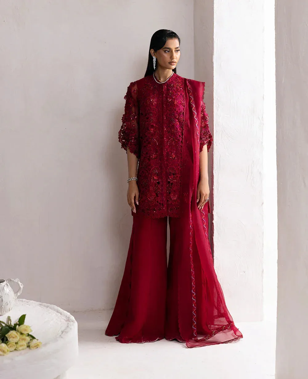 Republic Womenswear Reve De Luxe 25 Deep Red Organza – view 1 – Poshaq