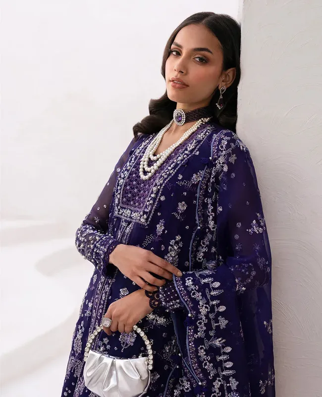 Republic Womenswear Reve De Luxe 25 Navy Organza – view 1 – Poshaq