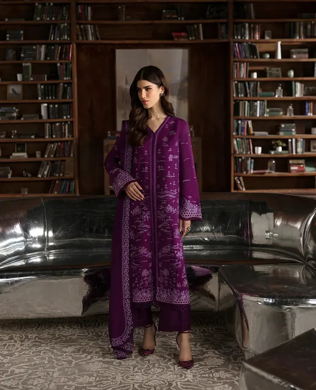 Republic Womenswear Premium Pret 25 Plum Chiffon – view 1 – Poshaq