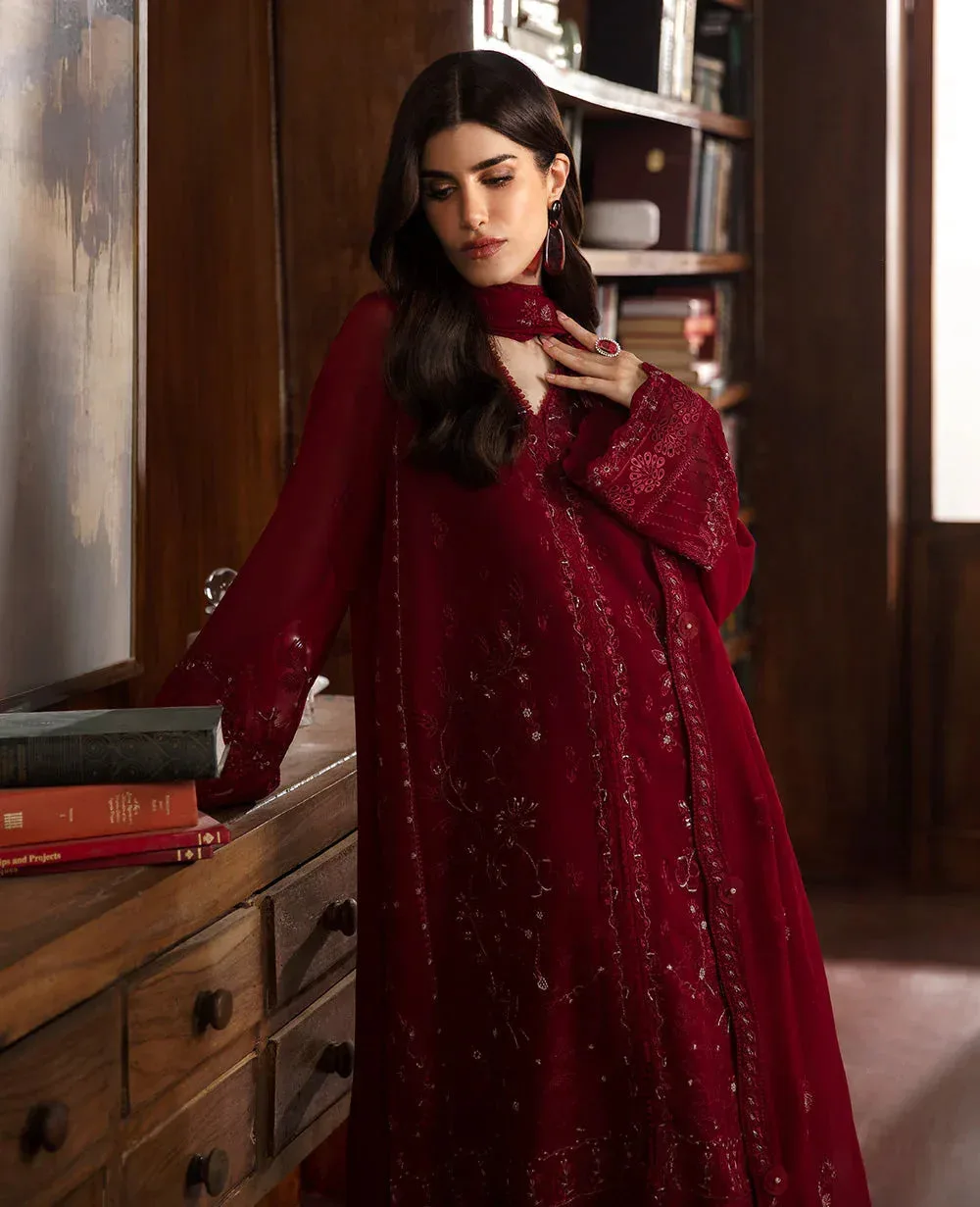 Republic Womenswear Premium Pret 25 Maroon Georgette – view 2 – Poshaq