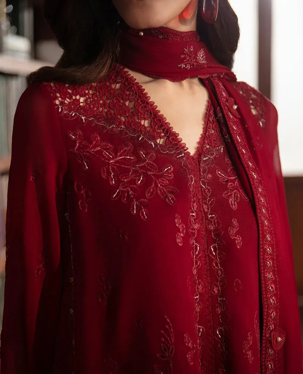 Republic Womenswear Premium Pret 25 Maroon Georgette – view 3 – Poshaq