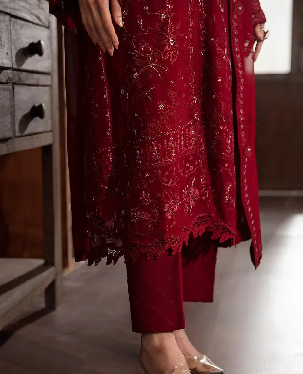 Republic Womenswear Premium Pret 25 Maroon Georgette – view 6 – Poshaq