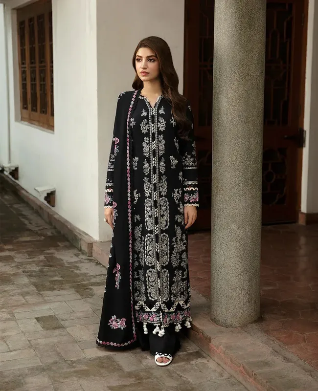 Republic Womenswear Rosalee Winter 24 Black Raw Silk – view 1 – Poshaq