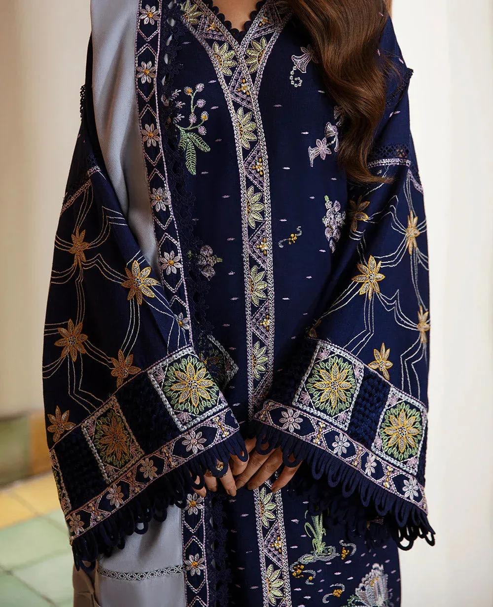 Republic Womenswear Rosalee Winter 24 Navy Raw Silk – view 3 – Poshaq