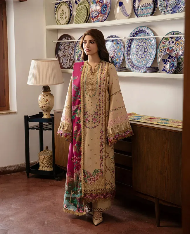 Republic Womenswear Rosalee Winter 24 Beige Raw Silk – view 1 – Poshaq