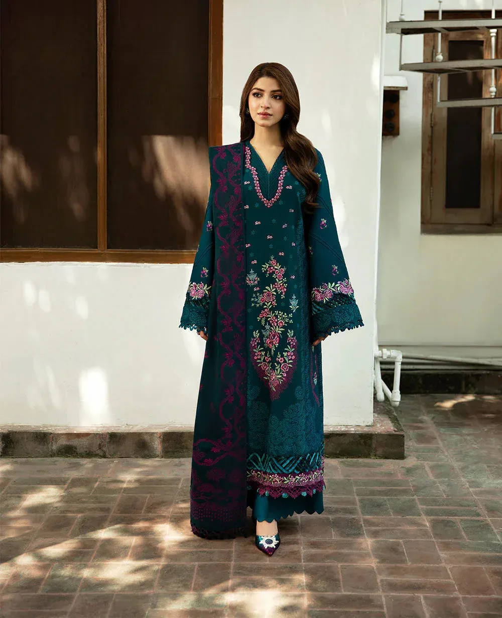 Republic Womenswear Rosalee Winter 24 Dark Teal Raw Silk – view 1 – Poshaq