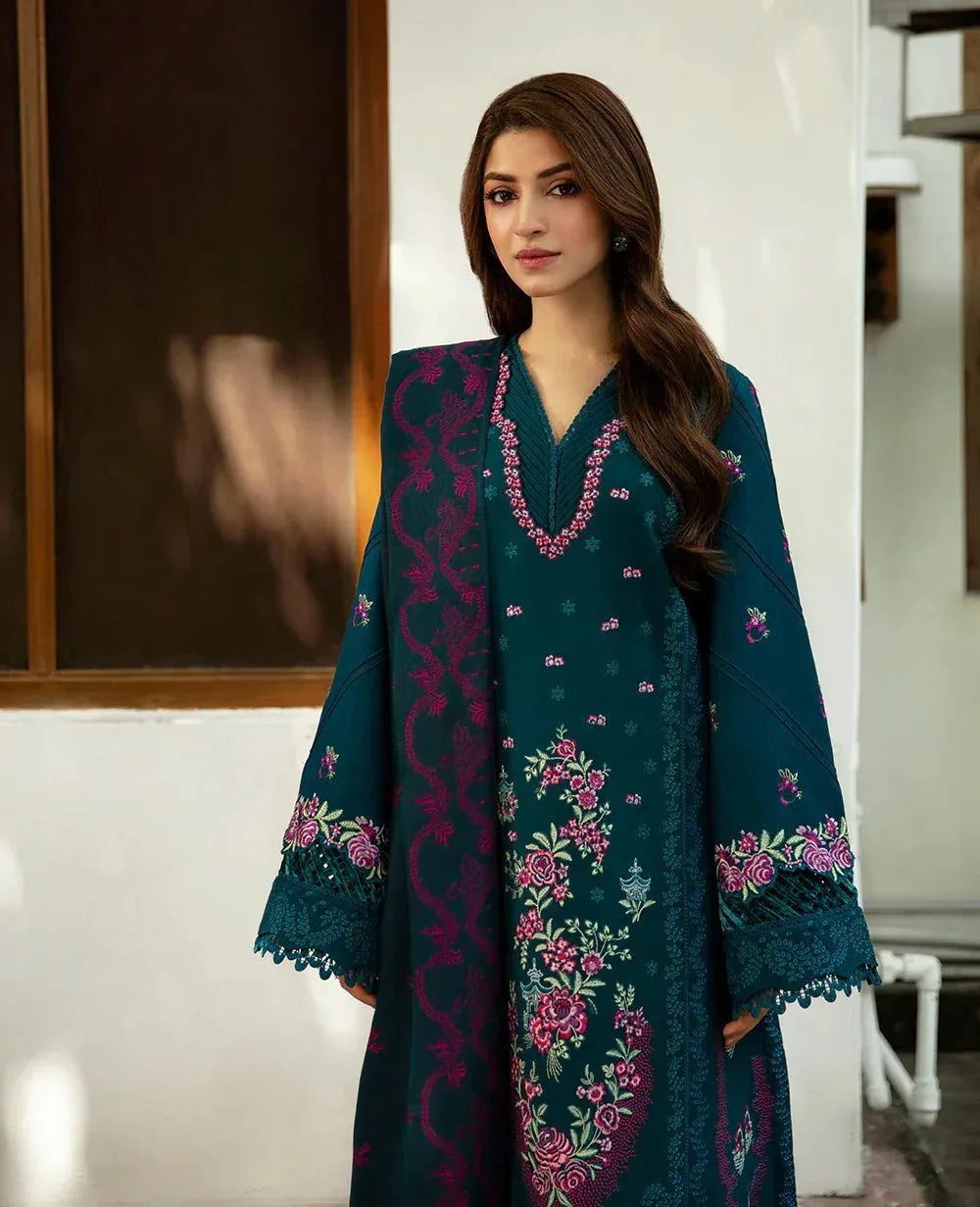 Republic Womenswear Rosalee Winter 24 Dark Teal Raw Silk – view 2 – Poshaq