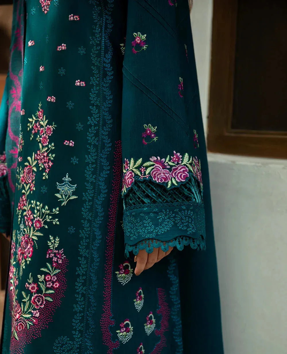 Republic Womenswear Rosalee Winter 24 Dark Teal Raw Silk – view 3 – Poshaq