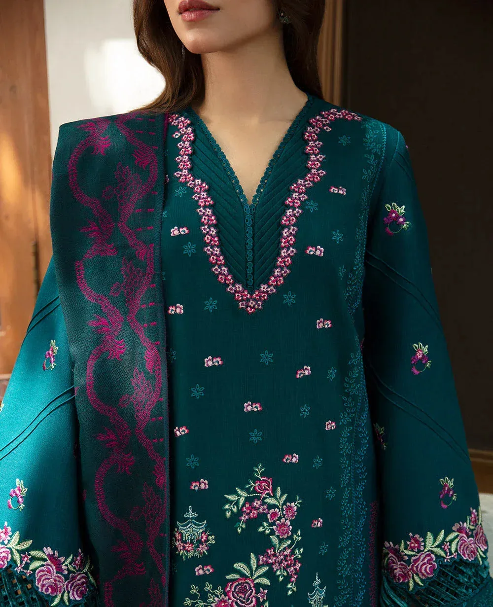 Republic Womenswear Rosalee Winter 24 Dark Teal Raw Silk – view 4 – Poshaq