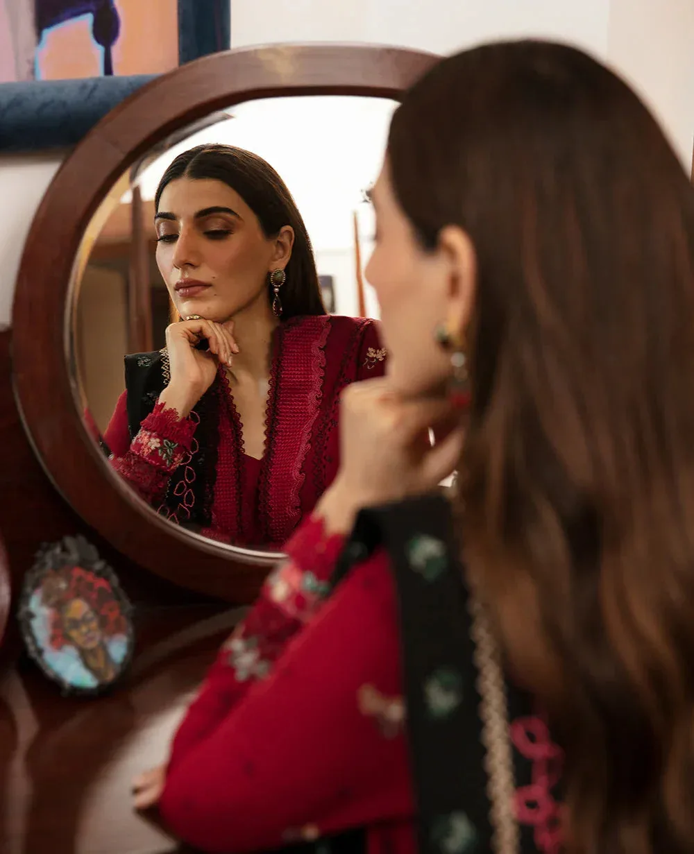 Republic Womenswear Rosalee Winter 24 Maroon Raw Silk – view 6 – Poshaq