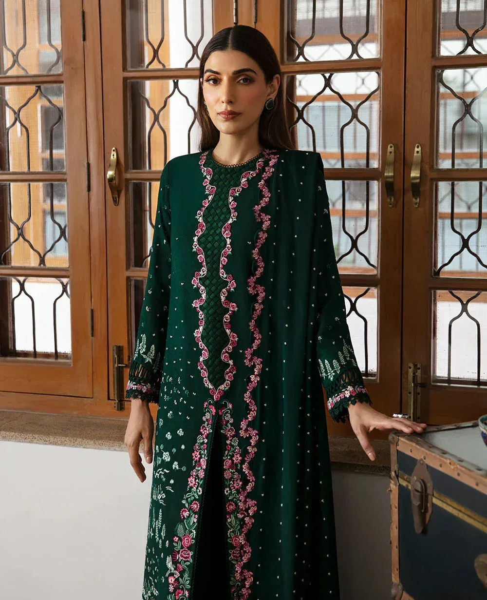 Republic Womenswear Rosalee Winter 24 Deep Green Raw Silk – view 2 – Poshaq