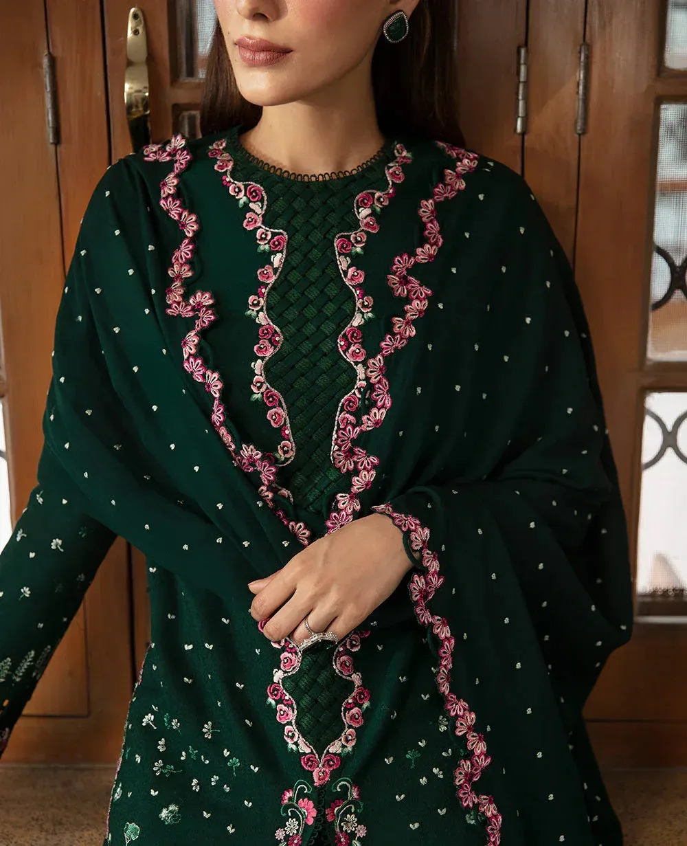 Republic Womenswear Rosalee Winter 24 Deep Green Raw Silk – view 3 – Poshaq