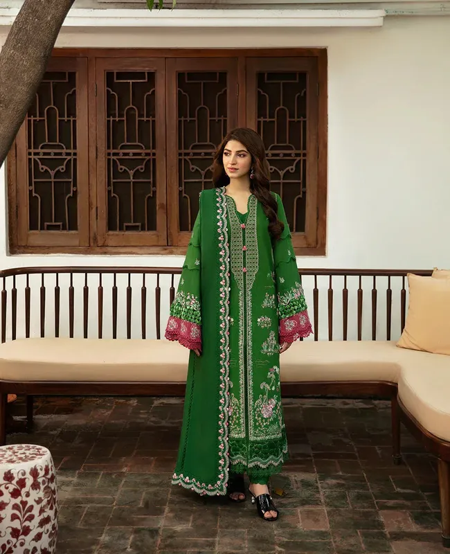 Republic Womenswear Rosalee Winter 24 Green Raw Silk – view 1 – Poshaq