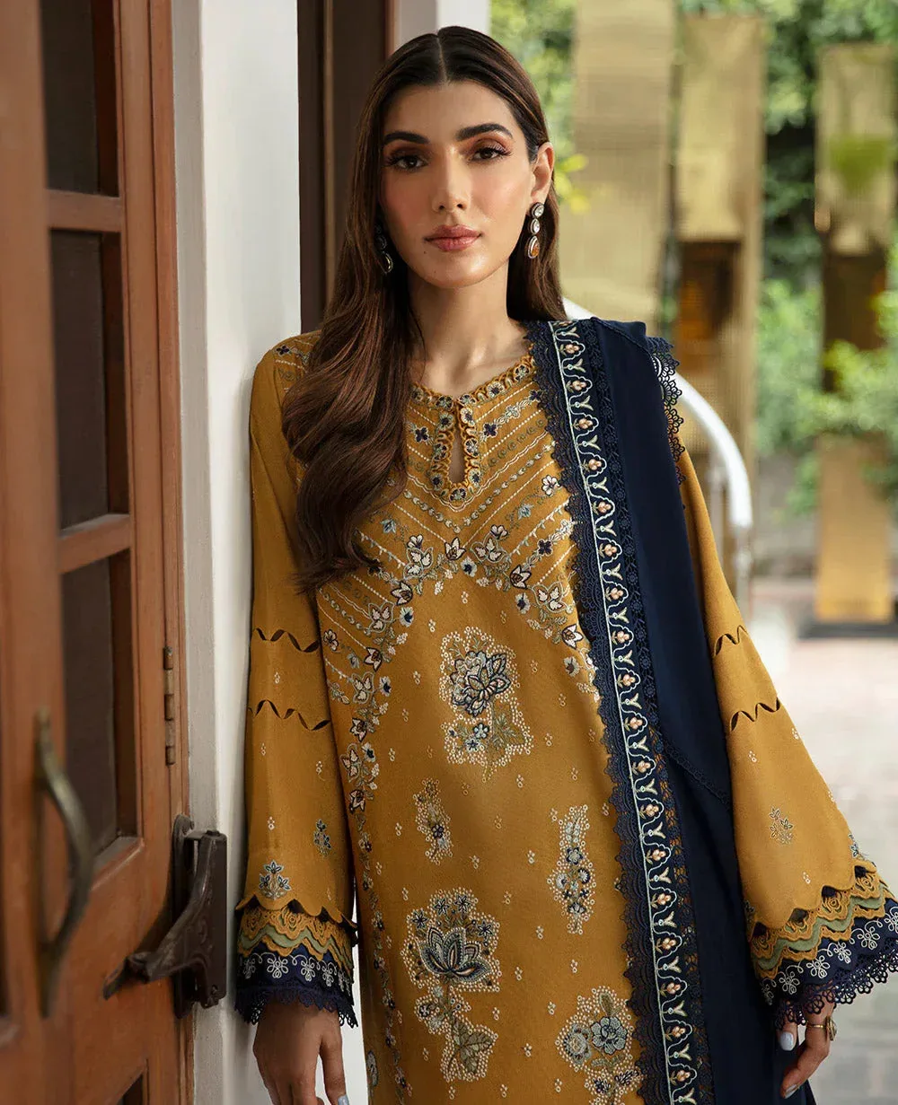 Republic Womenswear Rosalee Winter 24 Mustard Yellow Raw Silk – view 2 – Poshaq