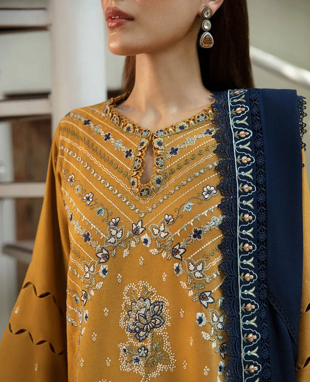 Republic Womenswear Rosalee Winter 24 Mustard Yellow Raw Silk – view 3 – Poshaq