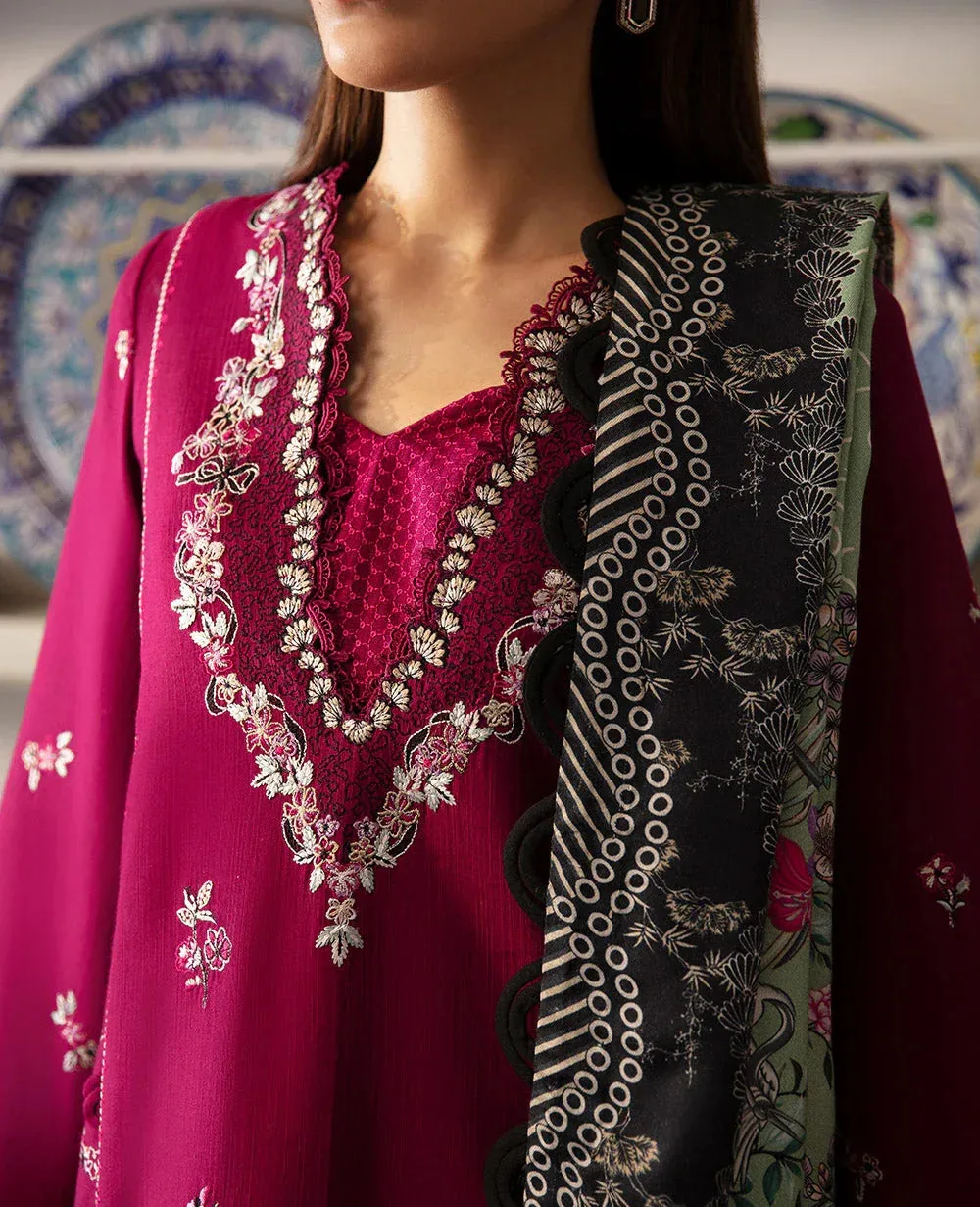 Republic Womenswear Rosalee Winter 24 Magenta Raw Silk – view 2 – Poshaq