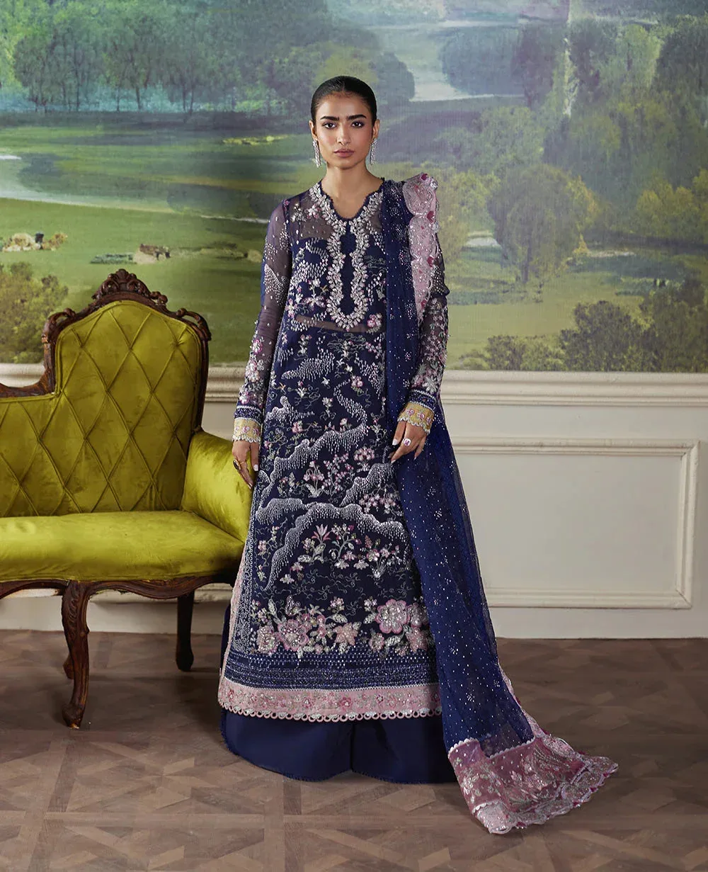 Republic Womenswear Pieno De Verde Wedding 24 Navy Blue Raw Silk – view 1 – Poshaq