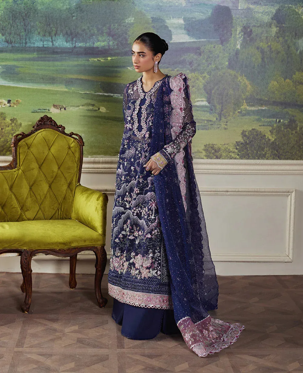 Republic Womenswear Pieno De Verde Wedding 24 Navy Blue Raw Silk – view 2 – Poshaq