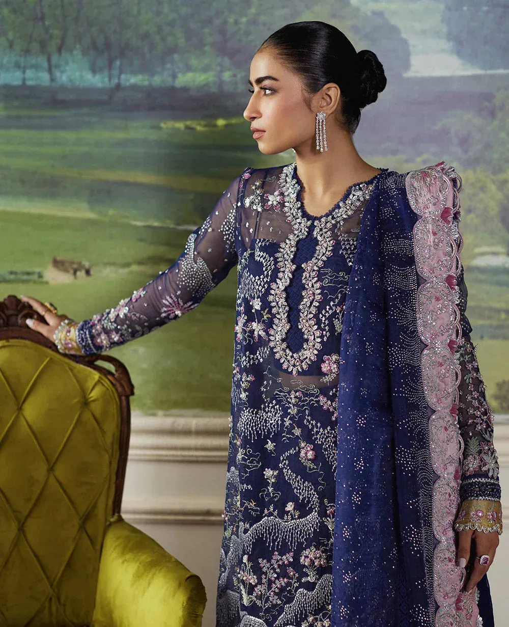 Republic Womenswear Pieno De Verde Wedding 24 Navy Blue Raw Silk – view 4 – Poshaq