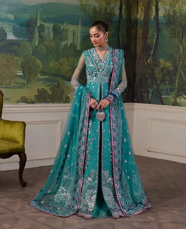 Republic Womenswear Pieno De Verde Wedding 24 Jade Green Raw Silk – view 1 – Poshaq
