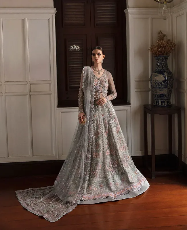 Republic Womenswear Wedding Formals Vol-1 Sky Blue Chiffon – view 1 – Poshaq