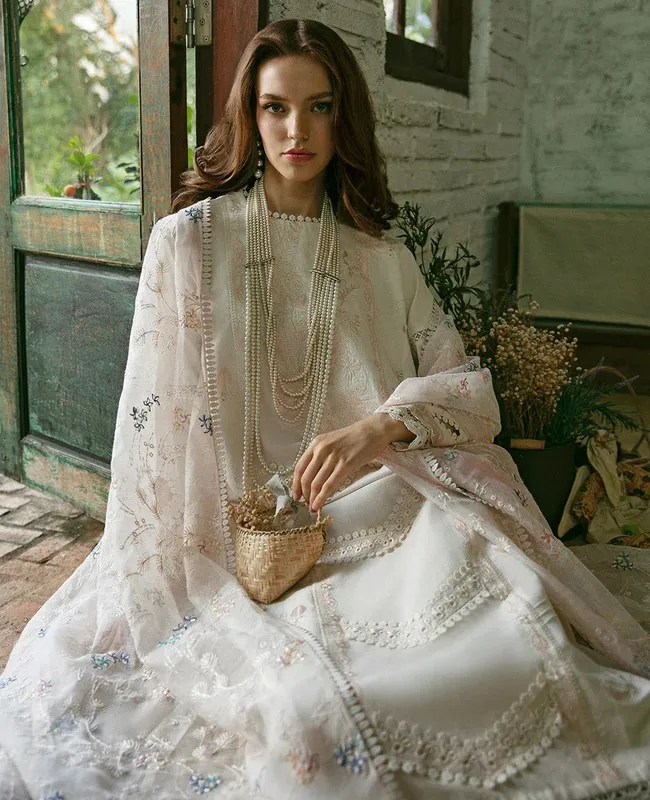 Republic Womenswear Embroidered Pret 24 Off White Jacquard – view 1 – Poshaq