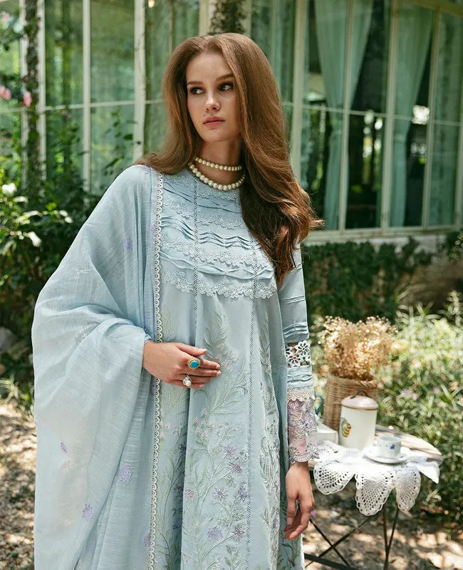 Republic Womenswear Embroidered Pret 24 Blue Lawn – view 1 – Poshaq