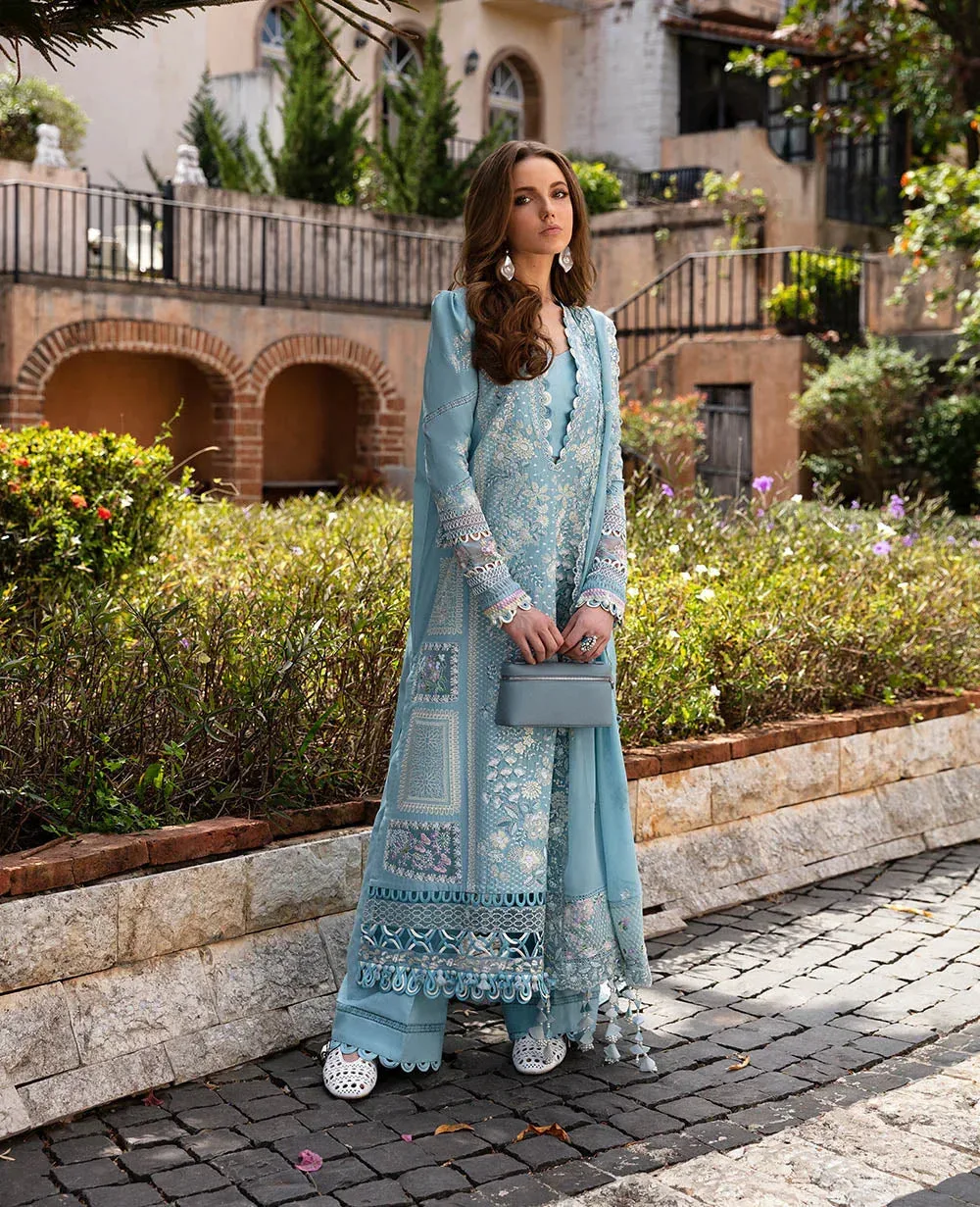 Republic Womenswear Ilana Eid Luxury Lawn Blue Georgette – view 1 – Poshaq