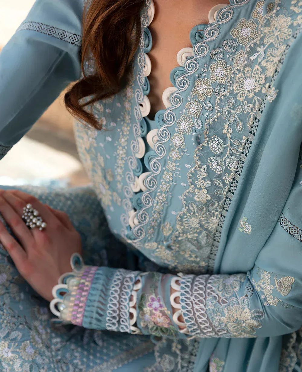 Republic Womenswear Ilana Eid Luxury Lawn Blue Georgette – view 3 – Poshaq