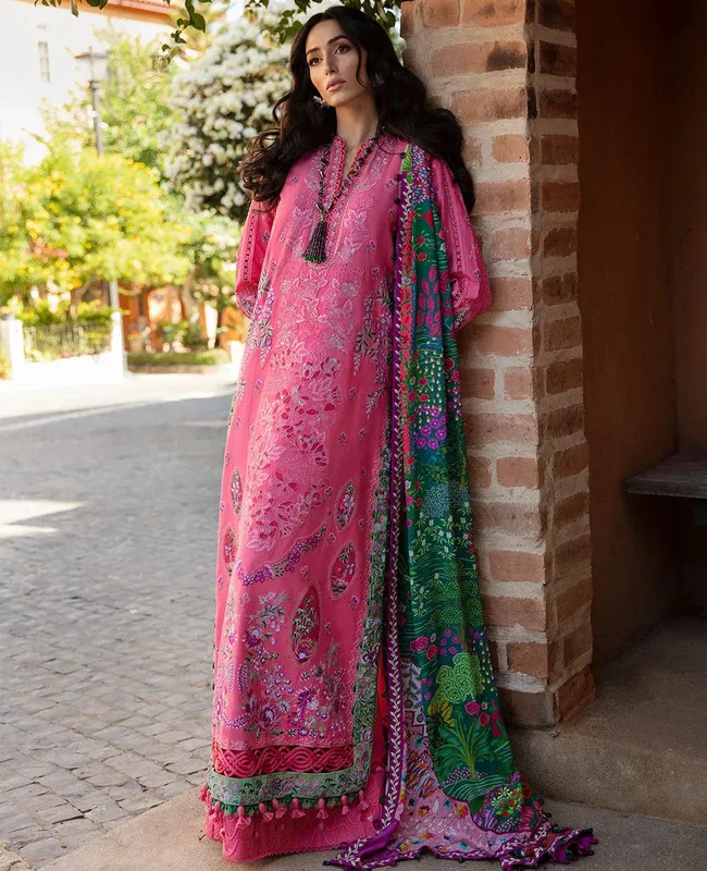 Republic Womenswear Ilana Eid Luxury Lawn Pink Organza – view 1 – Poshaq