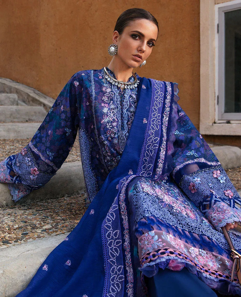 Republic Womenswear Ilana Eid Luxury Lawn Blue Organza – view 2 – Poshaq