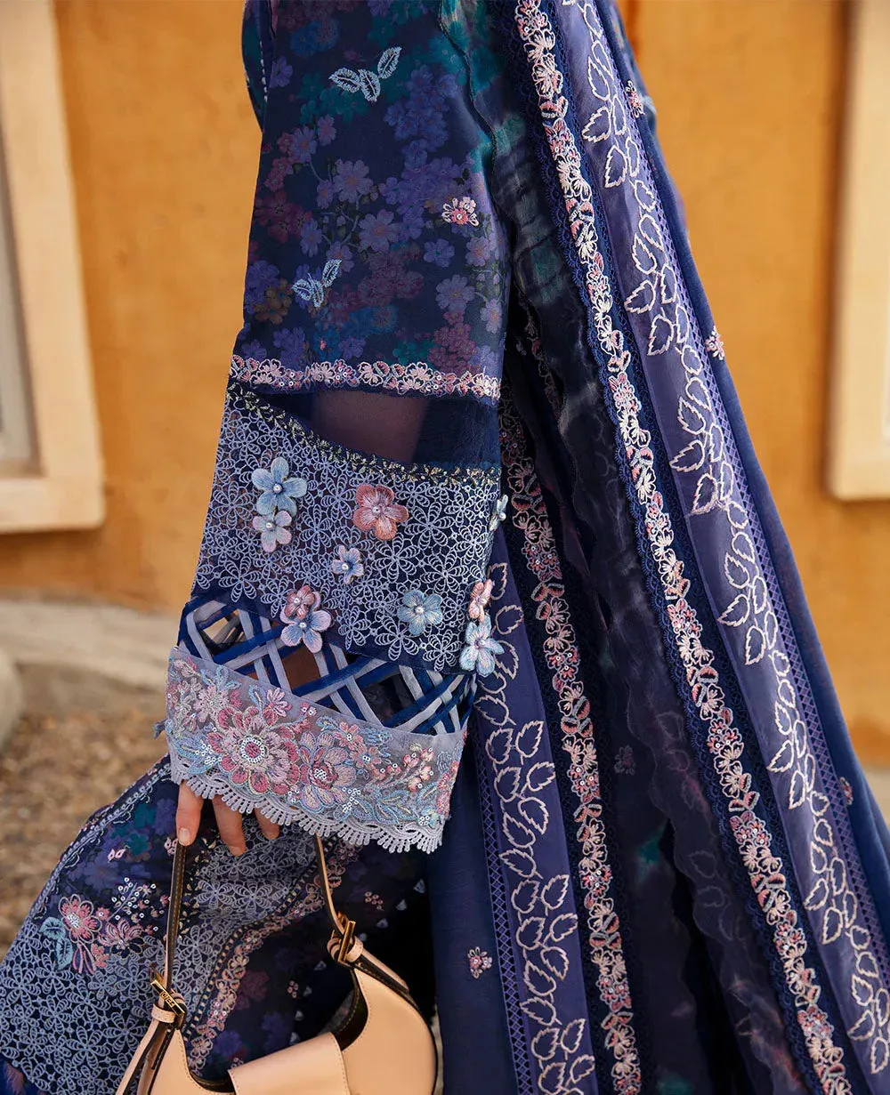 Republic Womenswear Ilana Eid Luxury Lawn Blue Organza – view 4 – Poshaq