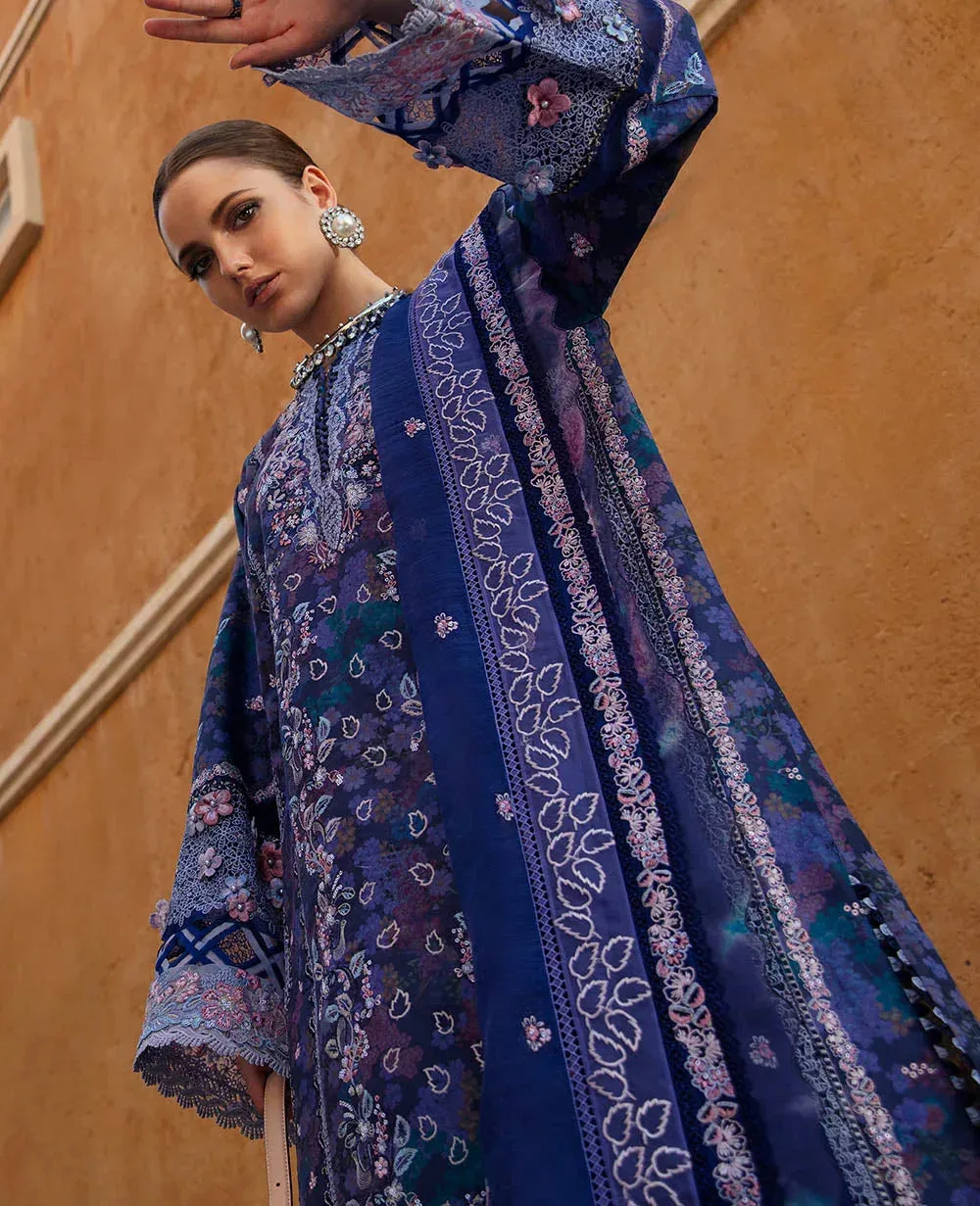 Republic Womenswear Ilana Eid Luxury Lawn Blue Organza – view 5 – Poshaq