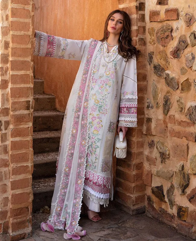 Republic Womenswear Ilana Eid Luxury Lawn White Georgette – view 1 – Poshaq